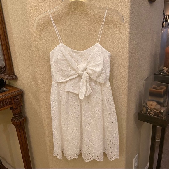 NWT~MUSTARD SEED White Eyelet Spaghetti Strap Summer Dress Size Small - Picture 1 of 10